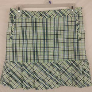 Green Plaid Pleated Golf Tennis Skirt Short Skort